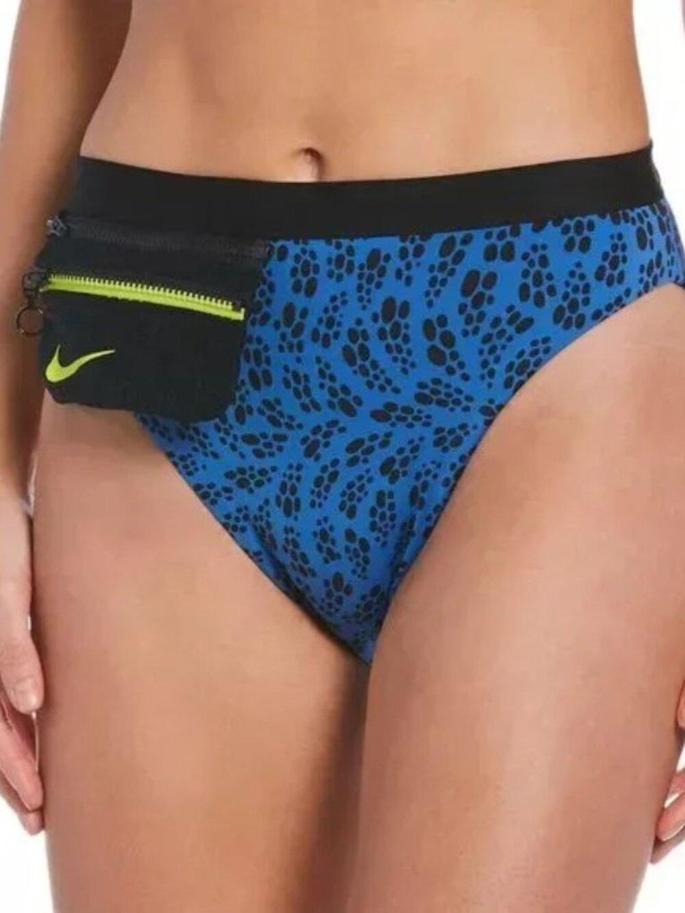 NWT NIKE Party Dots High Waist Bikini Bottoms Detachable‎ Zip Pack Size M, XL